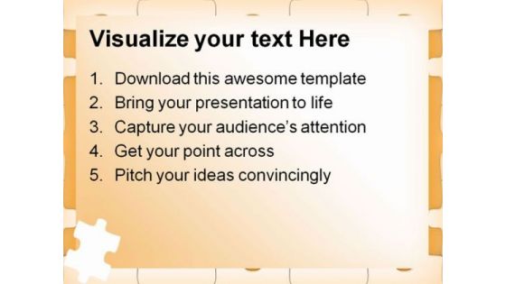 Orange Puzzle Frame Business PowerPoint Themes And PowerPoint Slides 0411