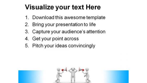 Orator Speaks In Megaphone Metaphor PowerPoint Backgrounds And Templates 1210