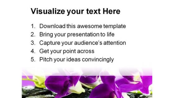 Orchid Reflection Nature PowerPoint Template 0610