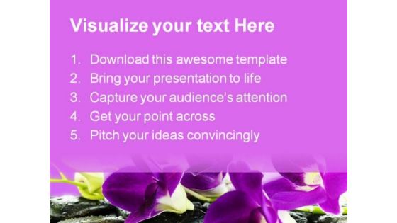 Orchid Reflection Nature PowerPoint Template 0610