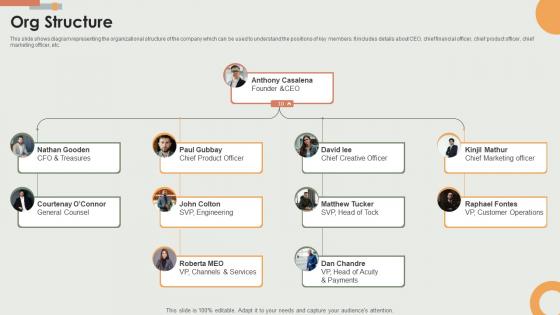Org Structure E Commerce Solutions Offering Company Fundraising Pitch Deck