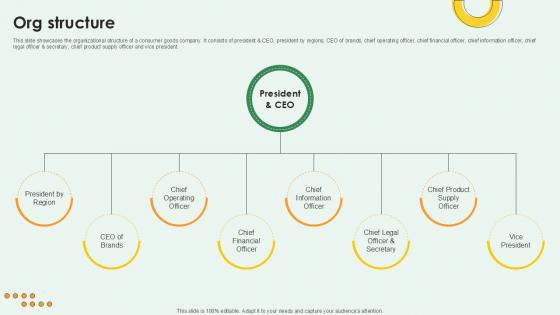 Org Structure FMCG Products Investor Funding Ppt Slides