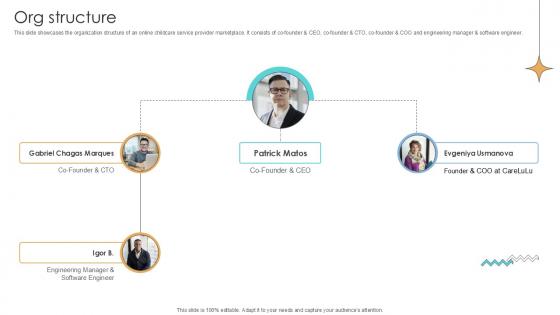 Org Structure Online Marketplace Investor Funding Elevator Pitch Deck Ppt Sample