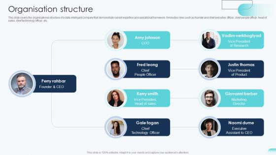 Organisation Structure Big Data Analytics Investor Funding Elevator Pitch Deck