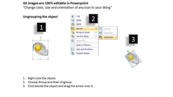 Orientated Circle Arrow Process 5 Flow Chart Method PowerPoint Slides