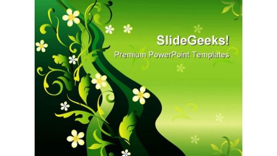 Ornament With Flowers Nature PowerPoint Themes And PowerPoint Slides 0711