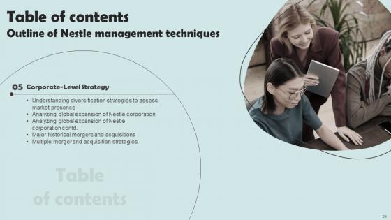 Outline Of Nestle Management Techniques Ppt Powerpoint Presentation Complete Deck