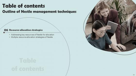 Outline Of Nestle Management Techniques Ppt Powerpoint Presentation Complete Deck