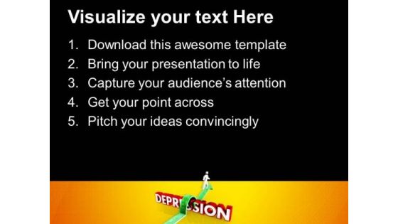 Overcoming Depression And Riding PowerPoint Templates Ppt Backgrounds For Slides 0413
