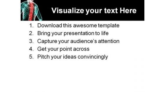 Painful Spine Medical PowerPoint Backgrounds And Templates 1210