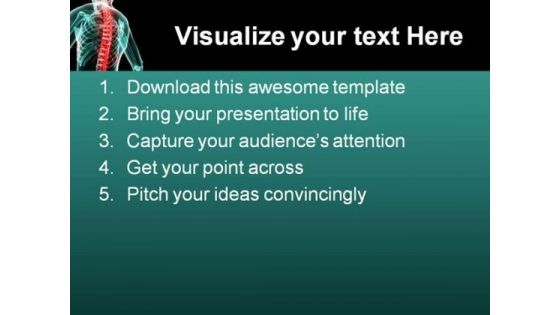 Painful Spine Medical PowerPoint Backgrounds And Templates 1210