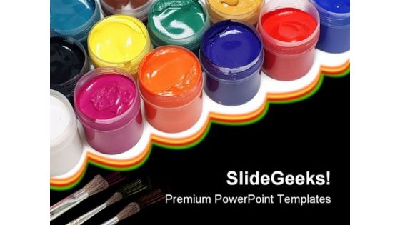 Paints Education PowerPoint Template 1110