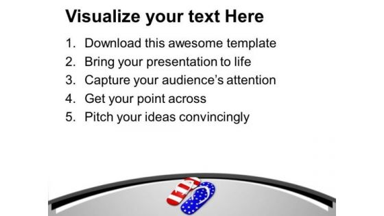 Pair Of Footwears Using America Flag PowerPoint Templates Ppt Backgrounds For Slides 0213