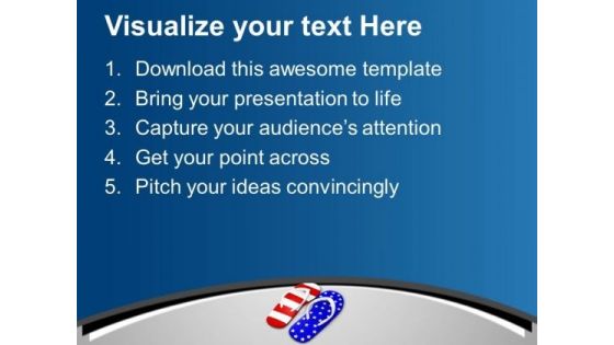 Pair Of Footwears Using America Flag PowerPoint Templates Ppt Backgrounds For Slides 0213