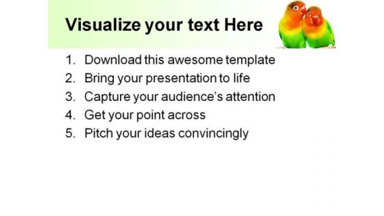 Pair Of Lovebirds Animals PowerPoint Themes And PowerPoint Slides 0611