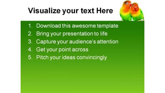 Pair Of Lovebirds Animals PowerPoint Themes And PowerPoint Slides 0611