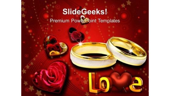 Pair Of Rings Wedding PowerPoint Templates And PowerPoint Themes 0612