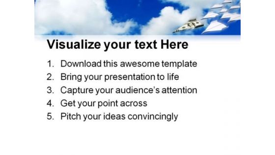 Paper Airplanes Money PowerPoint Templates And PowerPoint Backgrounds 0211