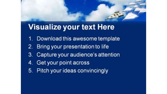 Paper Airplanes Money PowerPoint Templates And PowerPoint Backgrounds 0211