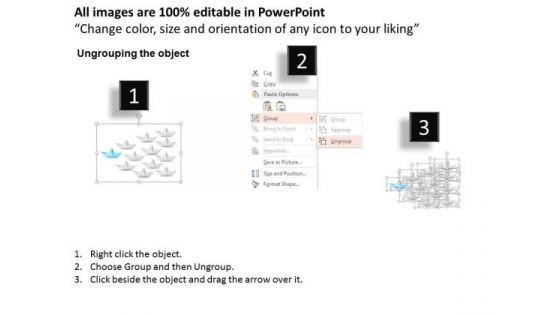Paper Boats For Leadership PowerPoint Template
