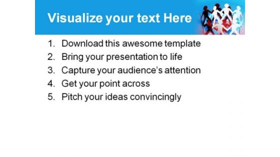 Paper Chain People Communication PowerPoint Themes And PowerPoint Slides 0811