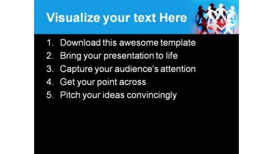 Paper Chain People Communication PowerPoint Themes And PowerPoint Slides 0811