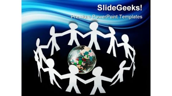 Paper Little People Global PowerPoint Templates And PowerPoint Backgrounds 0411