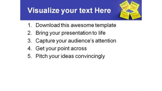 Paper Notes Business PowerPoint Template 0810