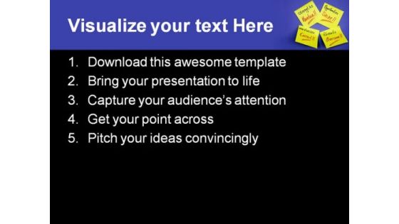 Paper Notes Business PowerPoint Template 0810