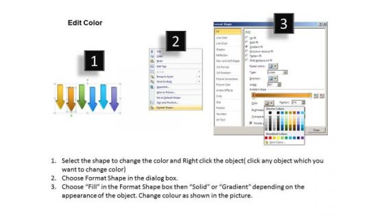 Parallel Arrows PowerPoint 6 Stages Marketing Process Slides