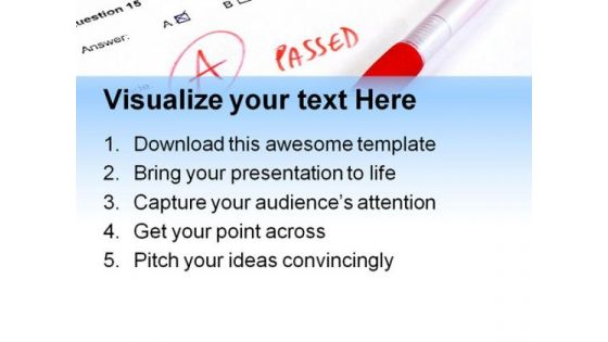 Passed Test College Concept Education PowerPoint Templates And PowerPoint Backgrounds 0411
