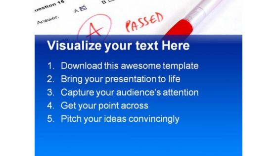Passed Test College Concept Education PowerPoint Themes And PowerPoint Slides 0411