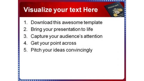 Passport Americana PowerPoint Template 1010