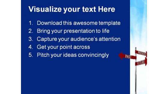 Past Present And Future Signpost Metaphor PowerPoint Themes And PowerPoint Slides 0811