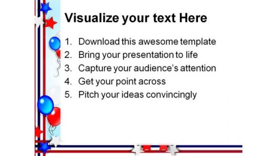 Patriotic Border Americana PowerPoint Templates And PowerPoint Backgrounds 0711