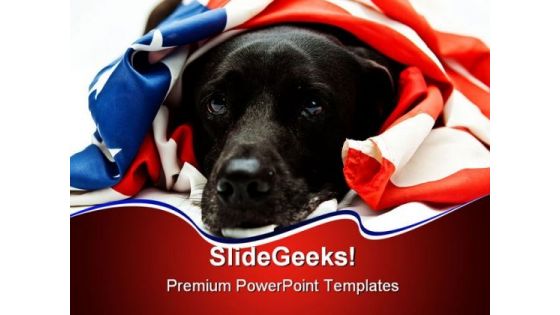 Patriotic Dog Americana PowerPoint Templates And PowerPoint Backgrounds 0211