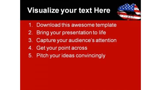 Patriotic Love Americana PowerPoint Template 1010