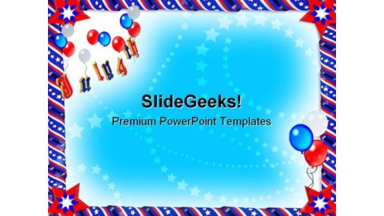 Patriotic Ribbons Americana PowerPoint Template 1110