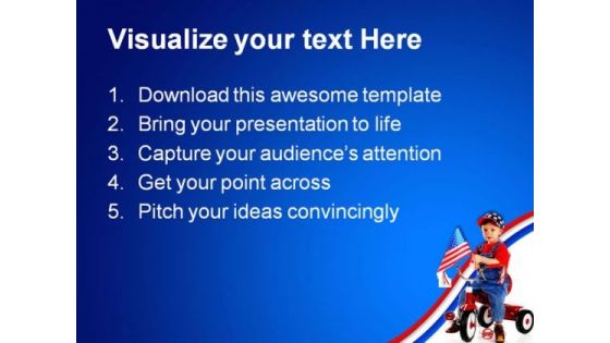Patriotic Triker Children PowerPoint Templates And PowerPoint Backgrounds 0711