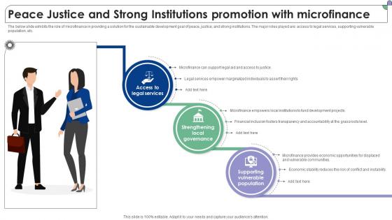 Peace Justice And Strong Institutions Promotion With Complete Guide To Microfinance Fin SS V