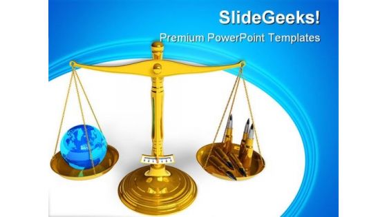 Peace Or War Globe PowerPoint Templates And PowerPoint Backgrounds 0311