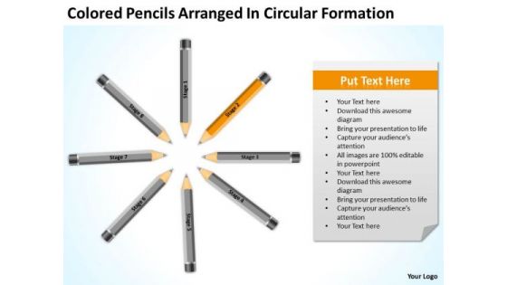 Pencils Arranged In Circular Formation Ppt Business Plan PowerPoint Slides