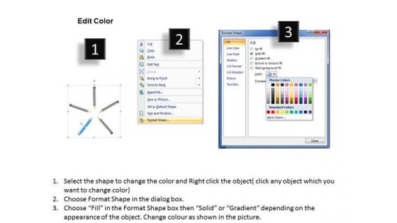 Pencils In Circular Flow Process Sample Small Business Plan PowerPoint Slides