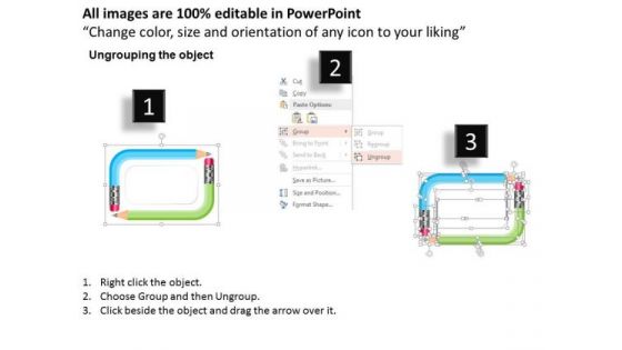 Pencils In Shape Of Text Box PowerPoint Template