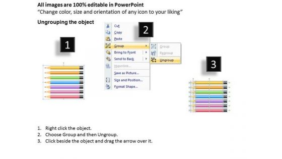 Pencils In Vertical Position 7 Stages Agricultural Business Plan PowerPoint Templates