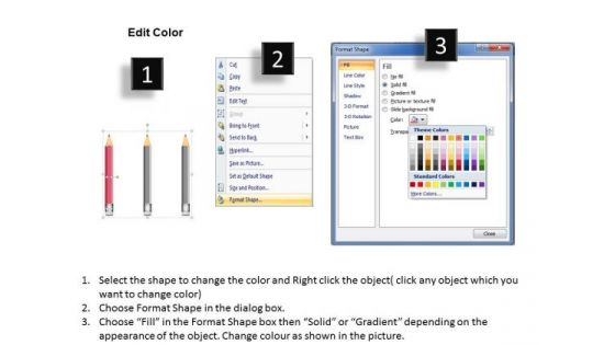 Pencils In Vertical Process 3 Stages Ppt Business Plan Writing PowerPoint Templates
