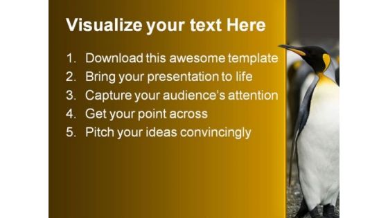 Penguin Animal PowerPoint Template 0810
