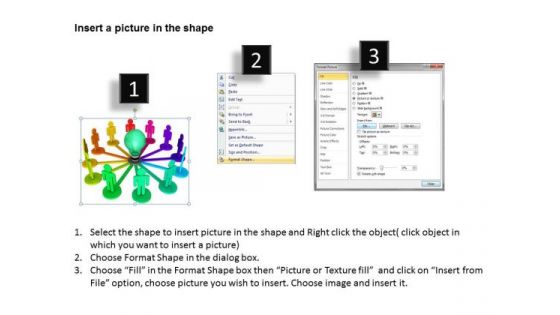People Business 3d Interconnected Men Group And Light Bulb PowerPoint Slides