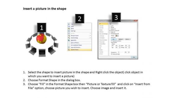 People Business 3d Laptops Networking Around Globe PowerPoint Slides