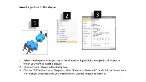 People Business 3d Men Pushing Two Piece Of Puzzles PowerPoint Templates Ppt Backgrounds For Slides